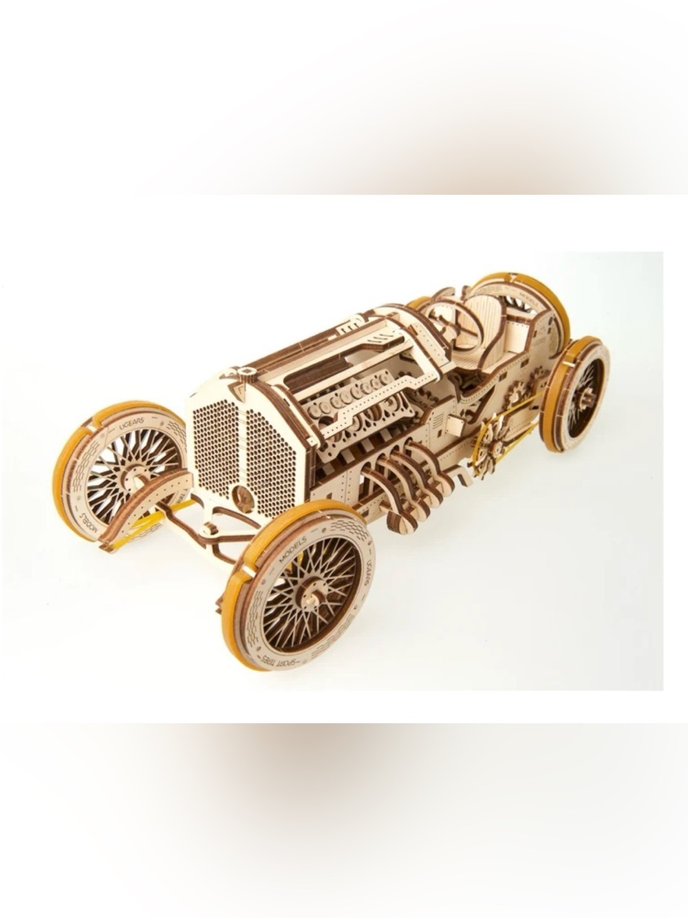 🏁UGEARS U‑9 Grand Prix Car Wooden Mechanical Model Kit – NIB / 348 Parts🏁